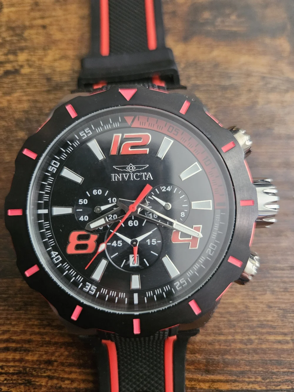 Invicta Men’s Black and Red Chronograph Sport Watch